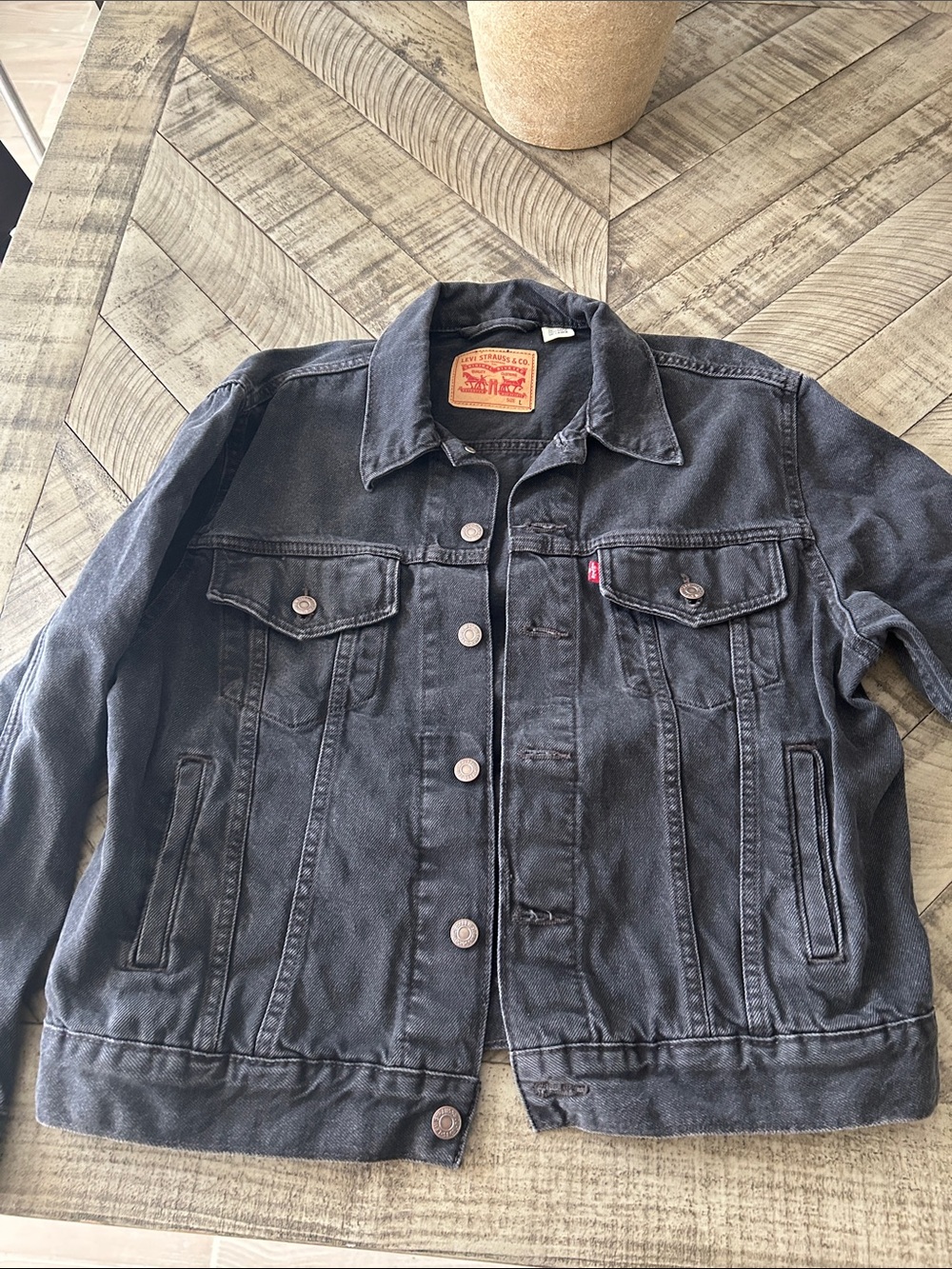 Levi's women’s Dark Black Denim Jacket with Button Front